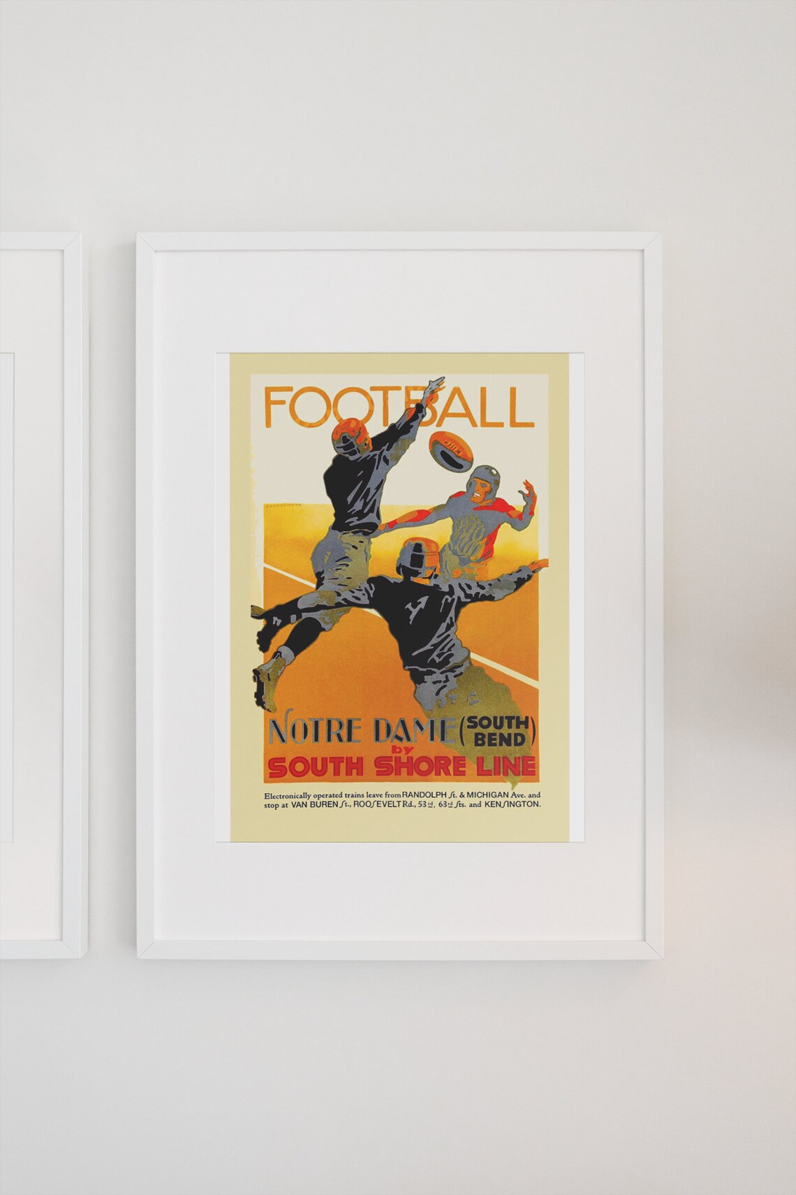 Notre Dame Fighting Irish Vintage Football Art Print - Image 3