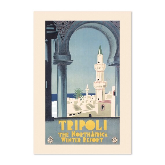 Tripoli Africa Libya 1930s Vintage Style Travel Poster Classic Collection Art Print For Gifts And Wall Art Dcor