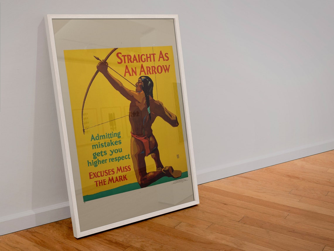 Straight As An Arrow Archer 1920s Vintage Motivational Poster - Image 4