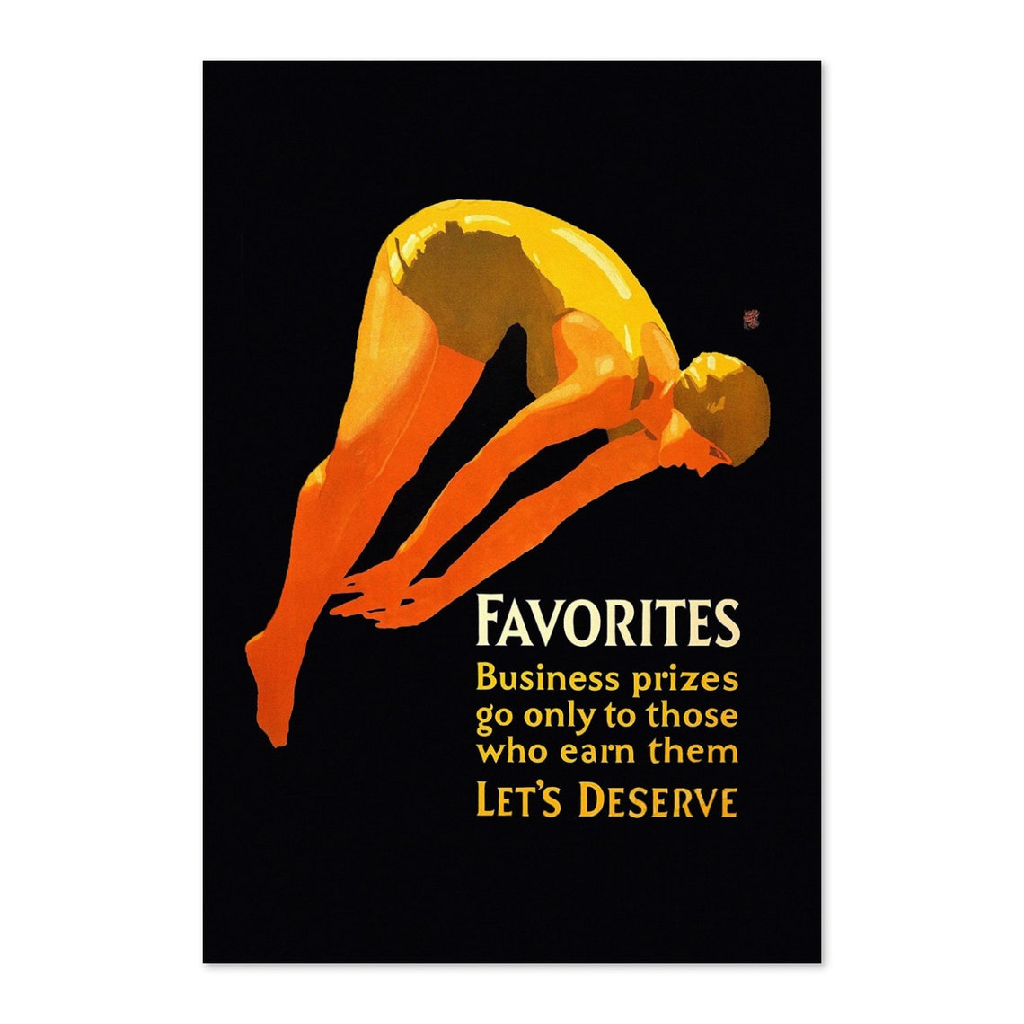 Favorites Lets Deserve Black Diver Vintage Motivational Poster