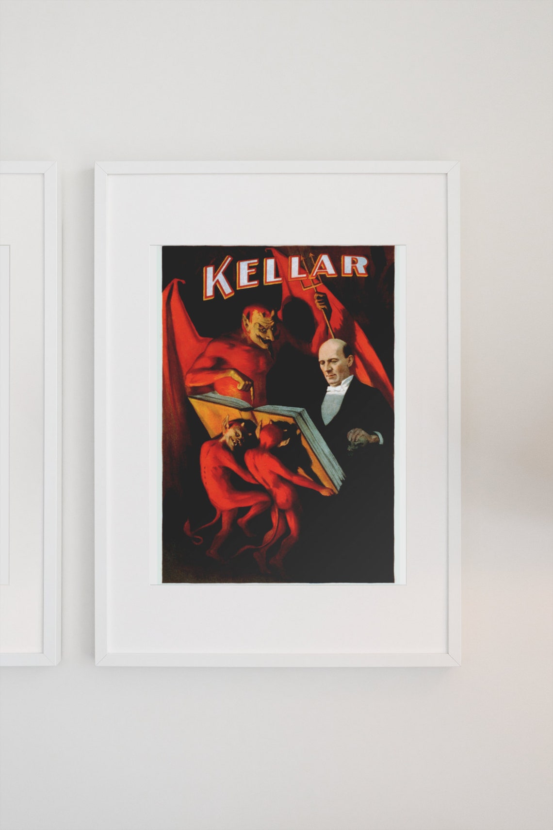 Harry Kellar Reads With the Devil 1894 Classic Stage Magic Poster - Image 3