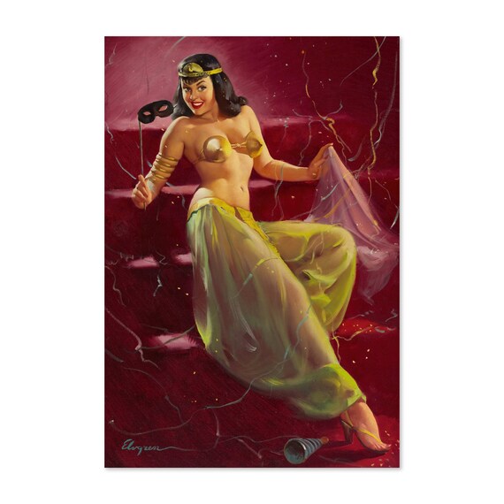 Gil Elvgren Masked Ball Harem Costume Masquerade Pin-Up Poster