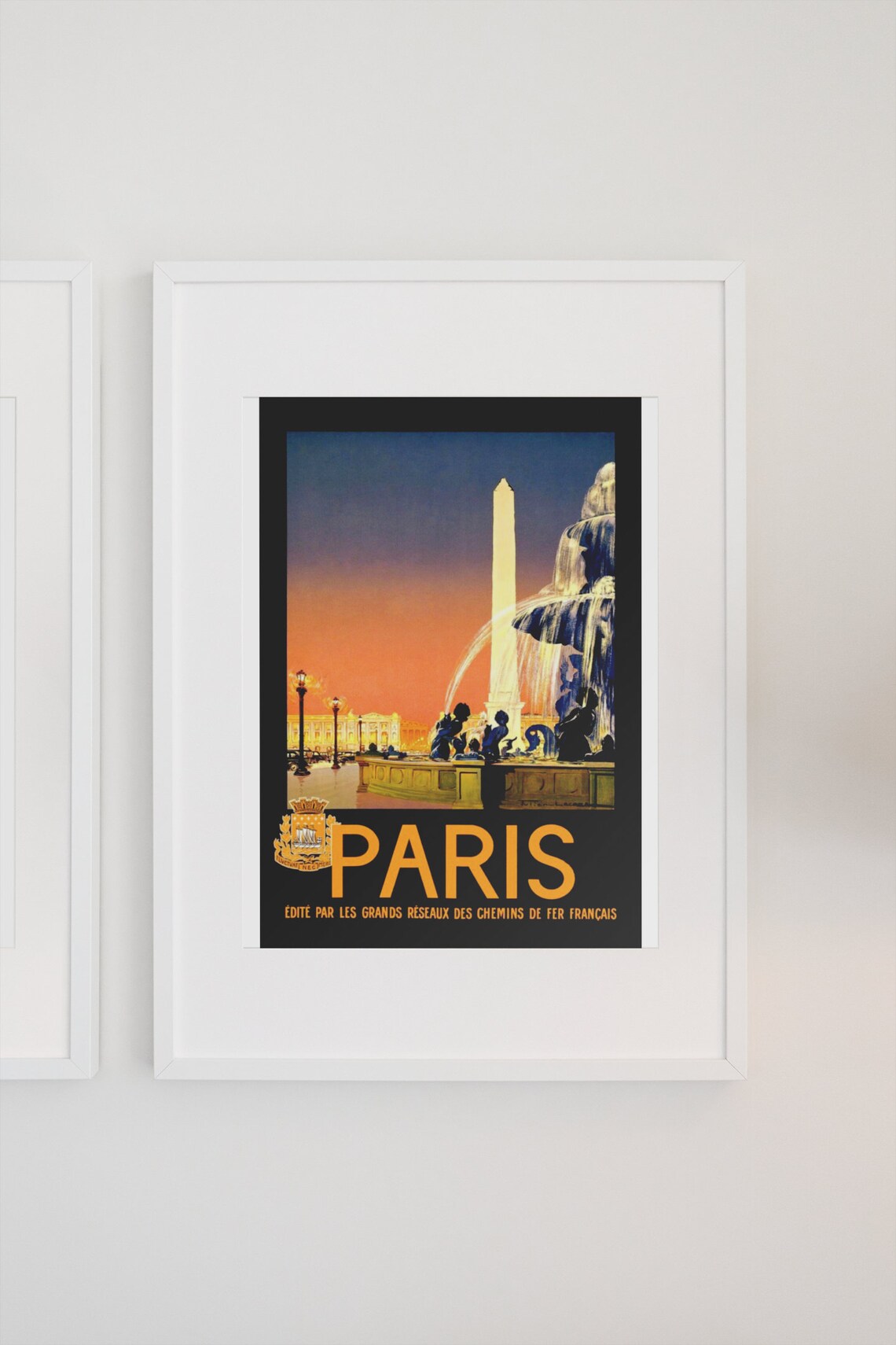 Paris Place de la Concorde Sunset French Railway Travel Poster - Image 3