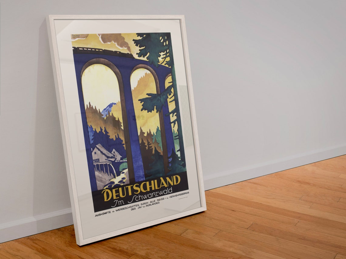 Deutschland Im Schwarzwald Black Forest Train Viaduct Travel Poster - Image 4