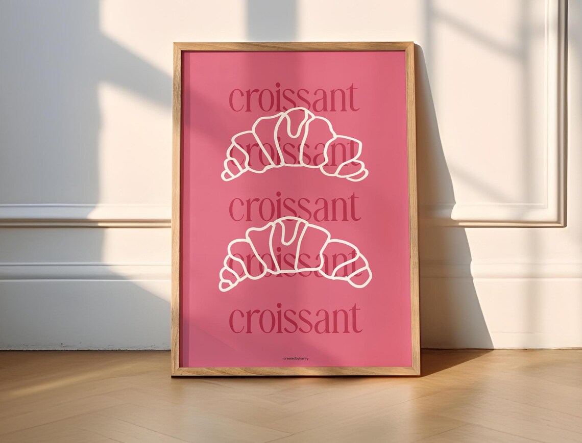 Croissant Minimalist Illustrated Art Print