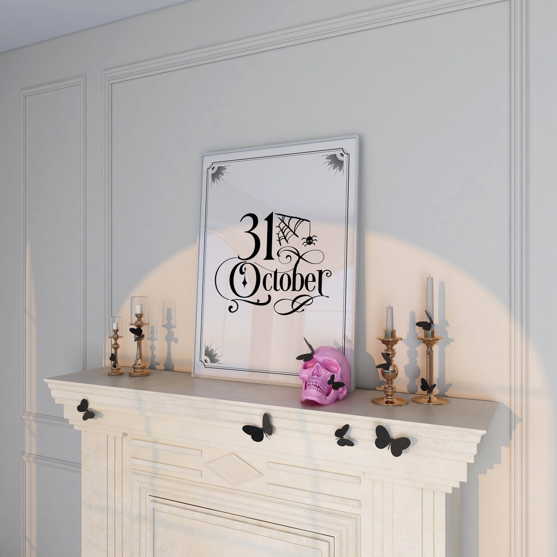 31 October Spider Web Gothic Typography Halloween Decor Poster - Image 5