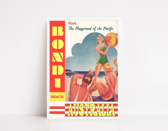 Visit Bondi Beach Australia Playground Of The Pacific Travel Poster