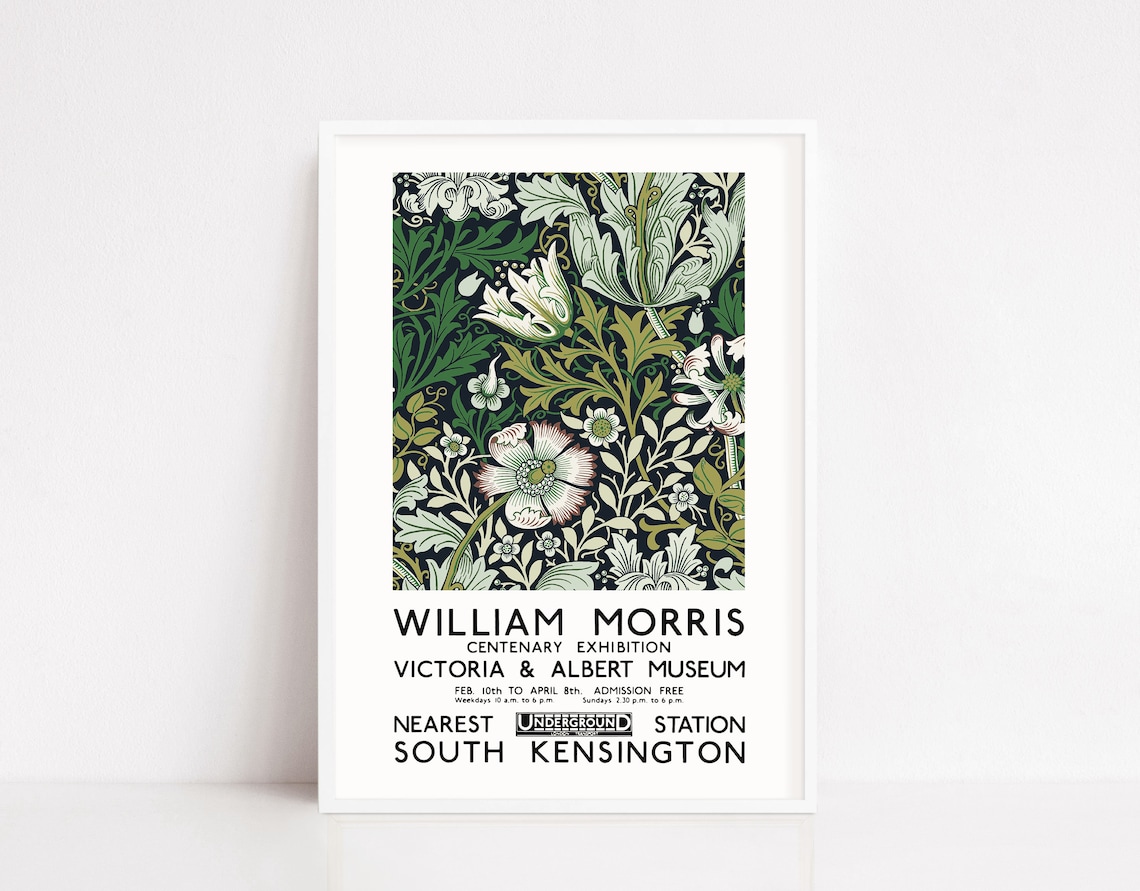 William Morris Vintage Exhibition Poster Art Print
