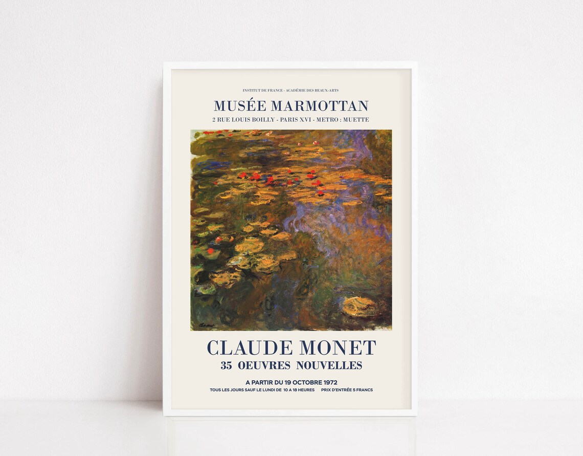 Claude Monet 35 Oeuvres Nouvelles Musee Marmottan 1972 Exhibition Poster