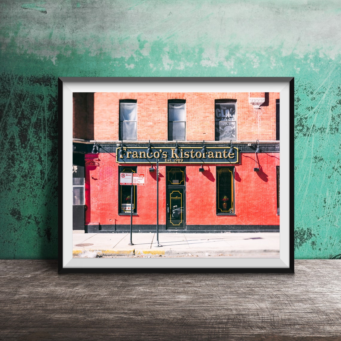 Franco's Ristorante Est 1989 Red Brick Chicago Storefront Poster