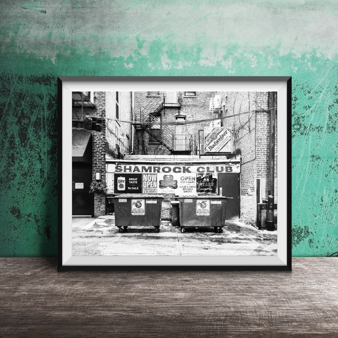 Shamrock Club Chicago Irish Bar Alley Storefront Photo Poster - Image 2