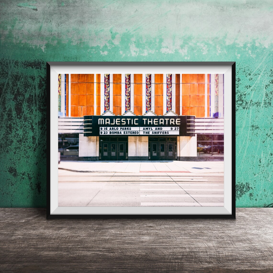 Majestic Theatre Detroit Historic Art Deco Concert Marquee Poster