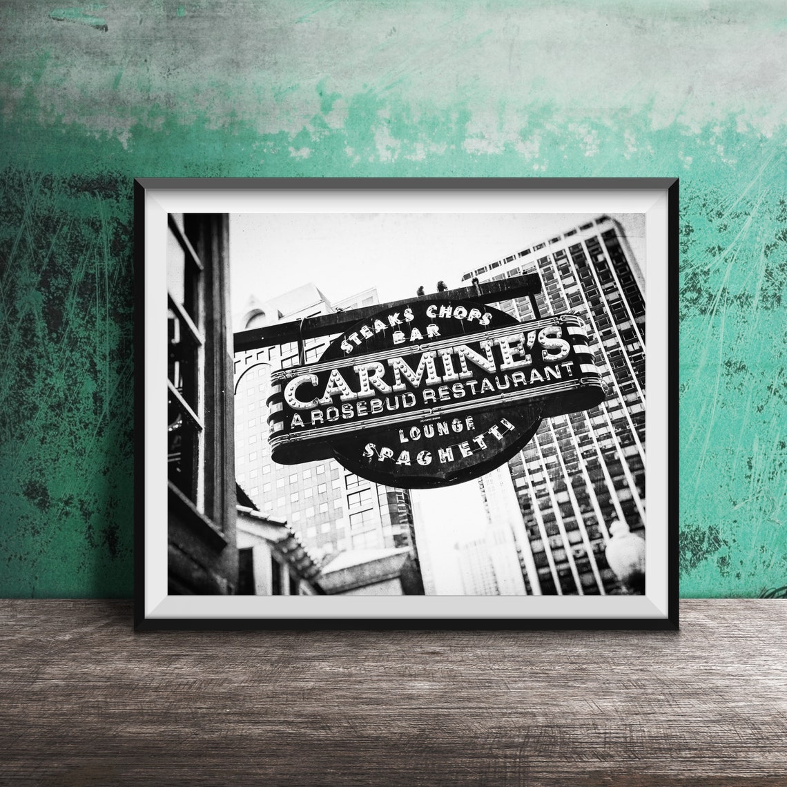 Carmine's Rosebud Restaurant Neon Sign Chicago Gold Coast Poster - Image 2