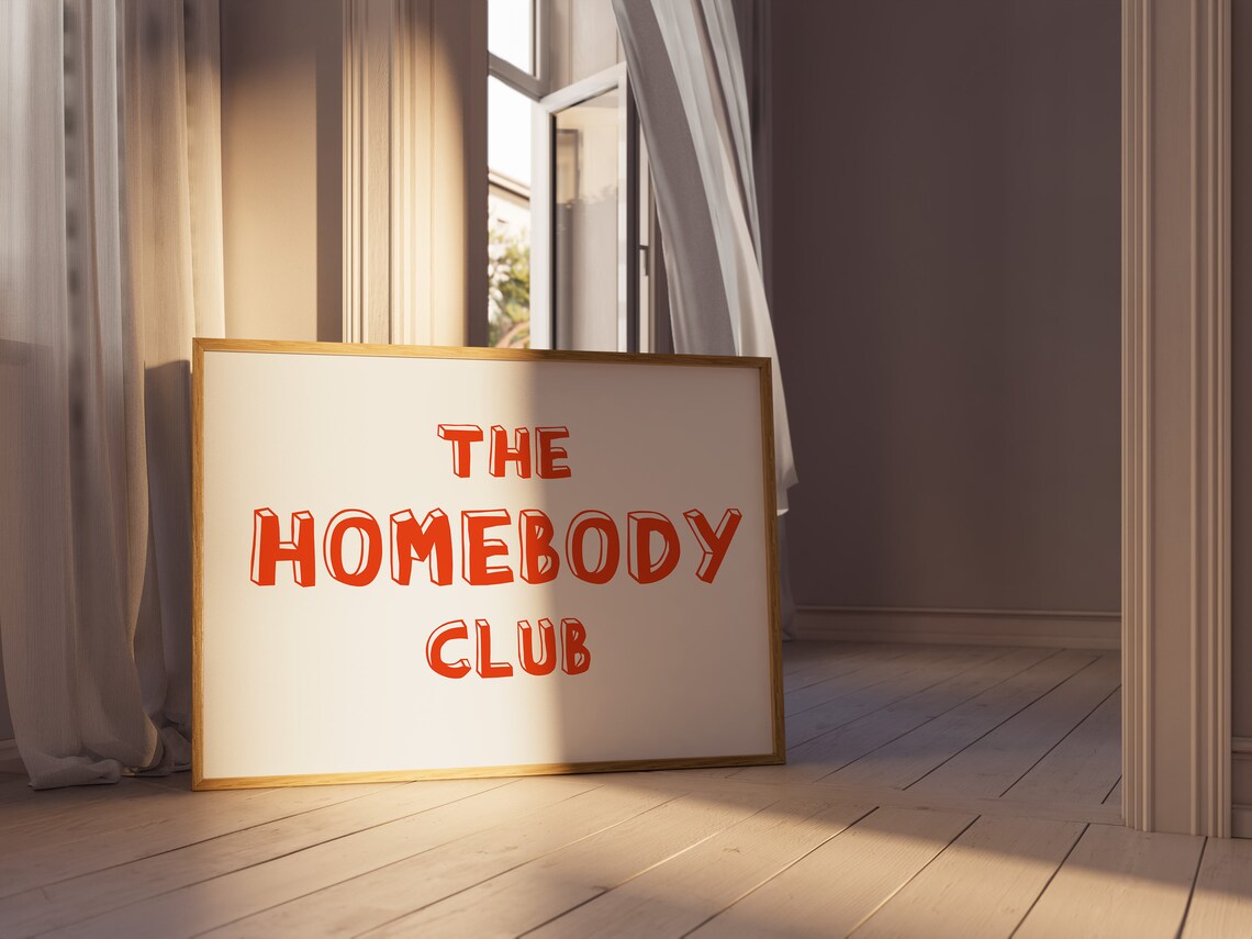 The Homebody Club Bold Red 3D Typography White Bedroom Wall Poster - Image 3