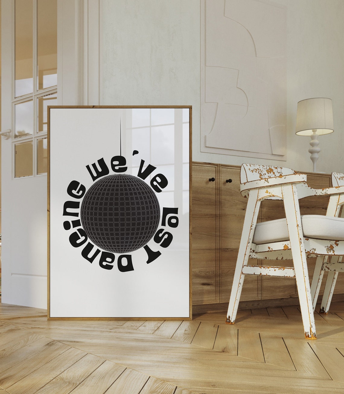 We Have Lost Dancing Retro Disco Ball Party Typography Poster - Image 2