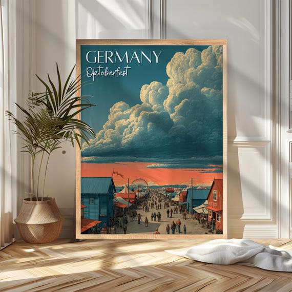 Germany Travel Poster Print Oktoberfest Wall Art Wanderlust Home And Office Decor Gift For Travelers