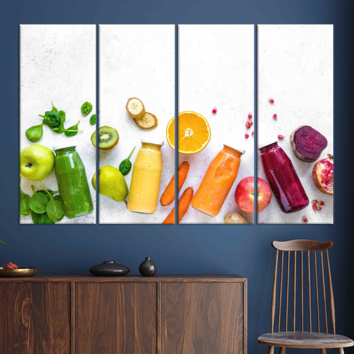 Vegetables and Fruits Colorful Kitchen Wall Art - Image 3