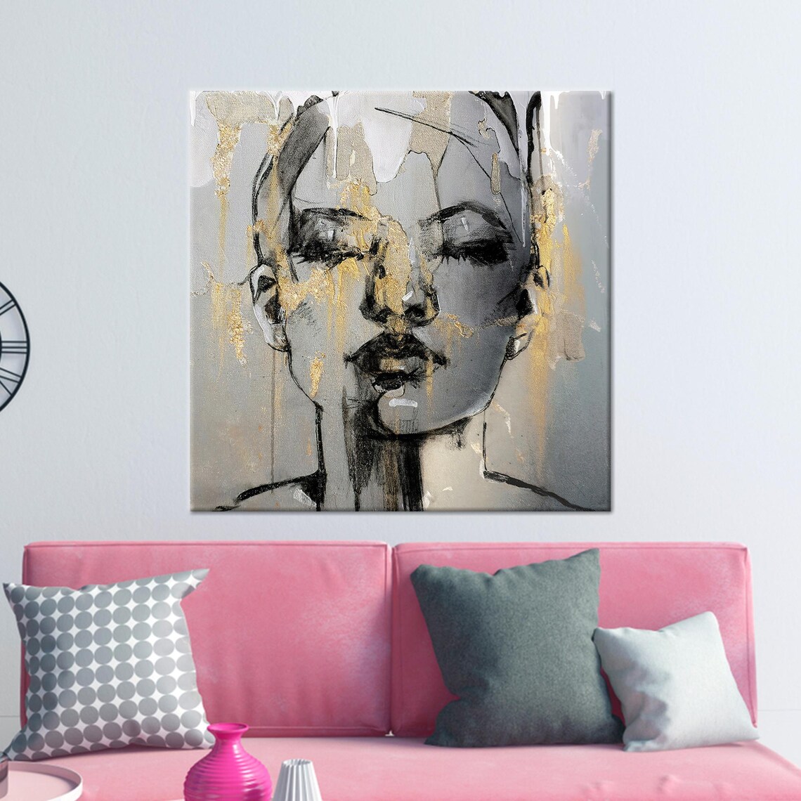 Contemporary Woman Portrait, Modern Gift Glass Art - Image 4