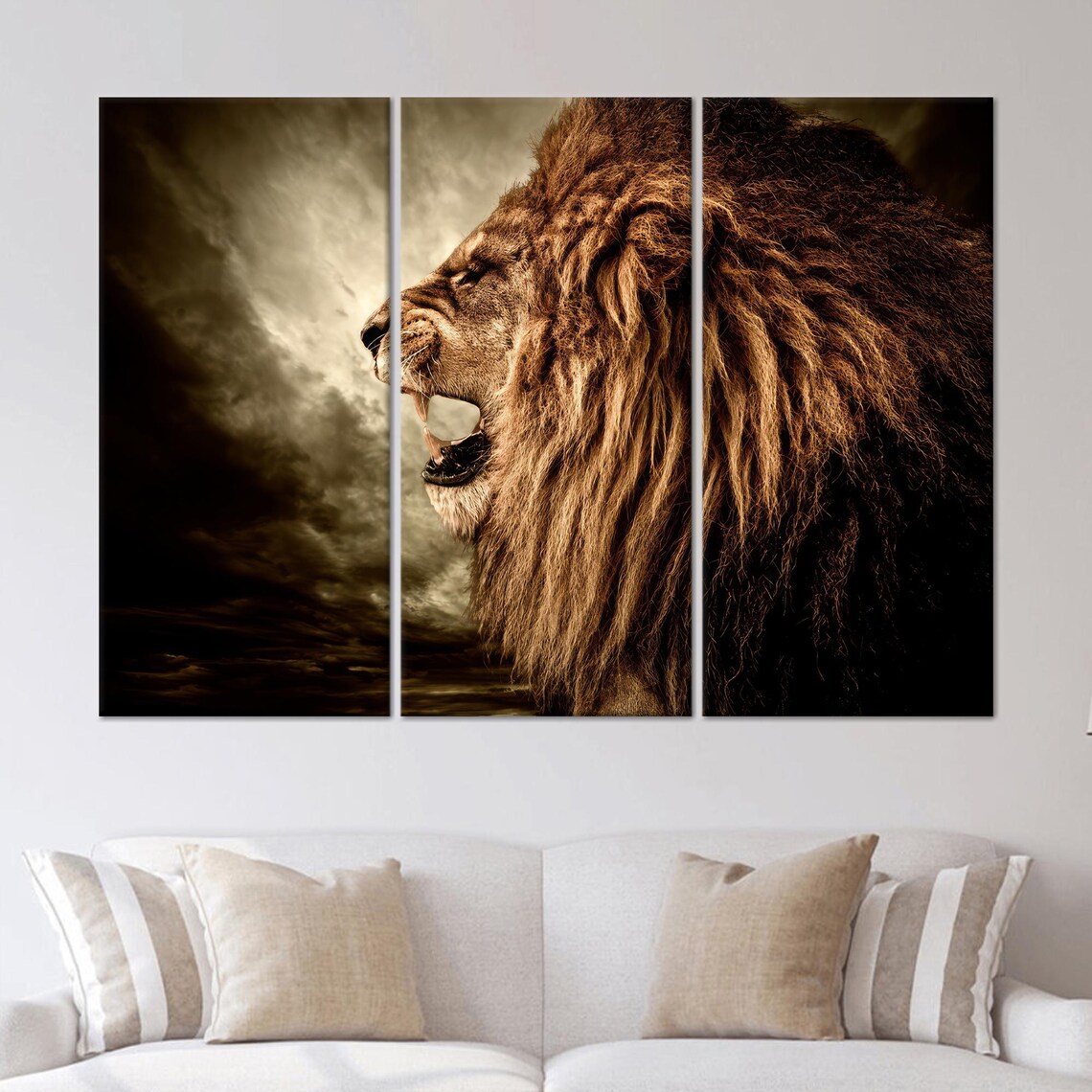 Roaring Lion, Modern Man Cave Wall Art - Image 4
