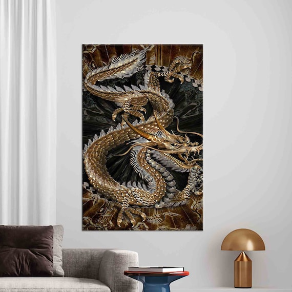 Dragon Pattern Modern Japanese Wall Decor Art