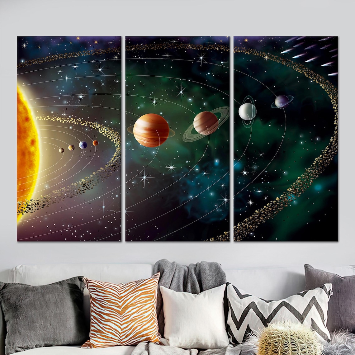 Solar System Art, Modern Space Wall Hanging - Image 4