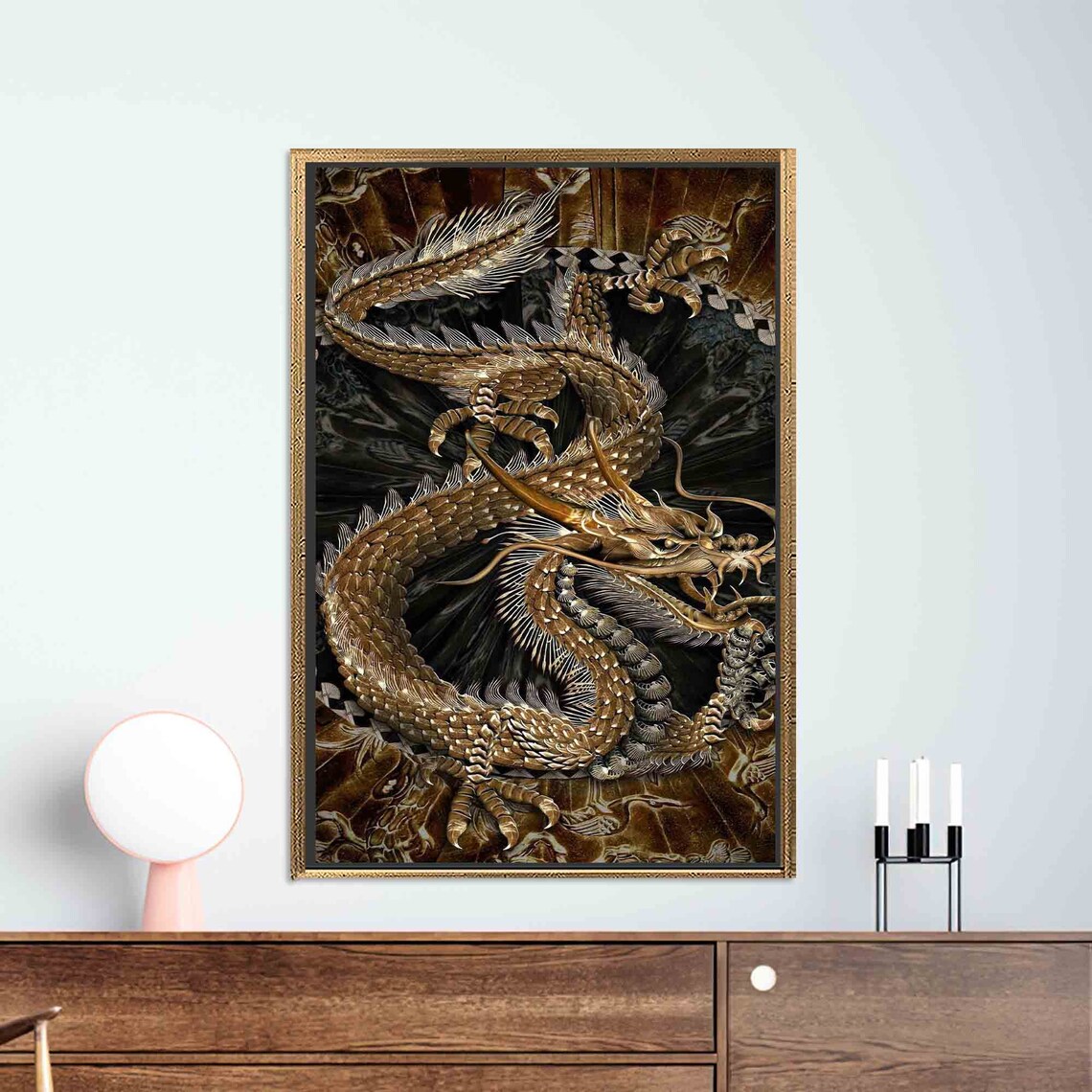 Dragon Pattern Modern Japanese Wall Decor Art - Image 2