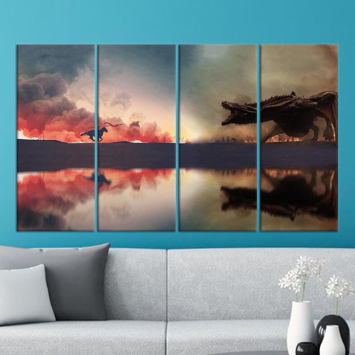 Game Of Throne Dragon War, Minimalist Art Print - Image 2