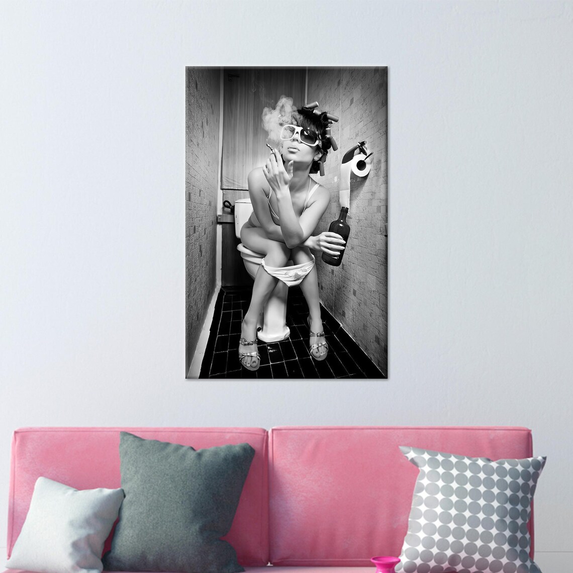 Smok​ing Woman Art Print, Personalized Teacher Gift - Image 4