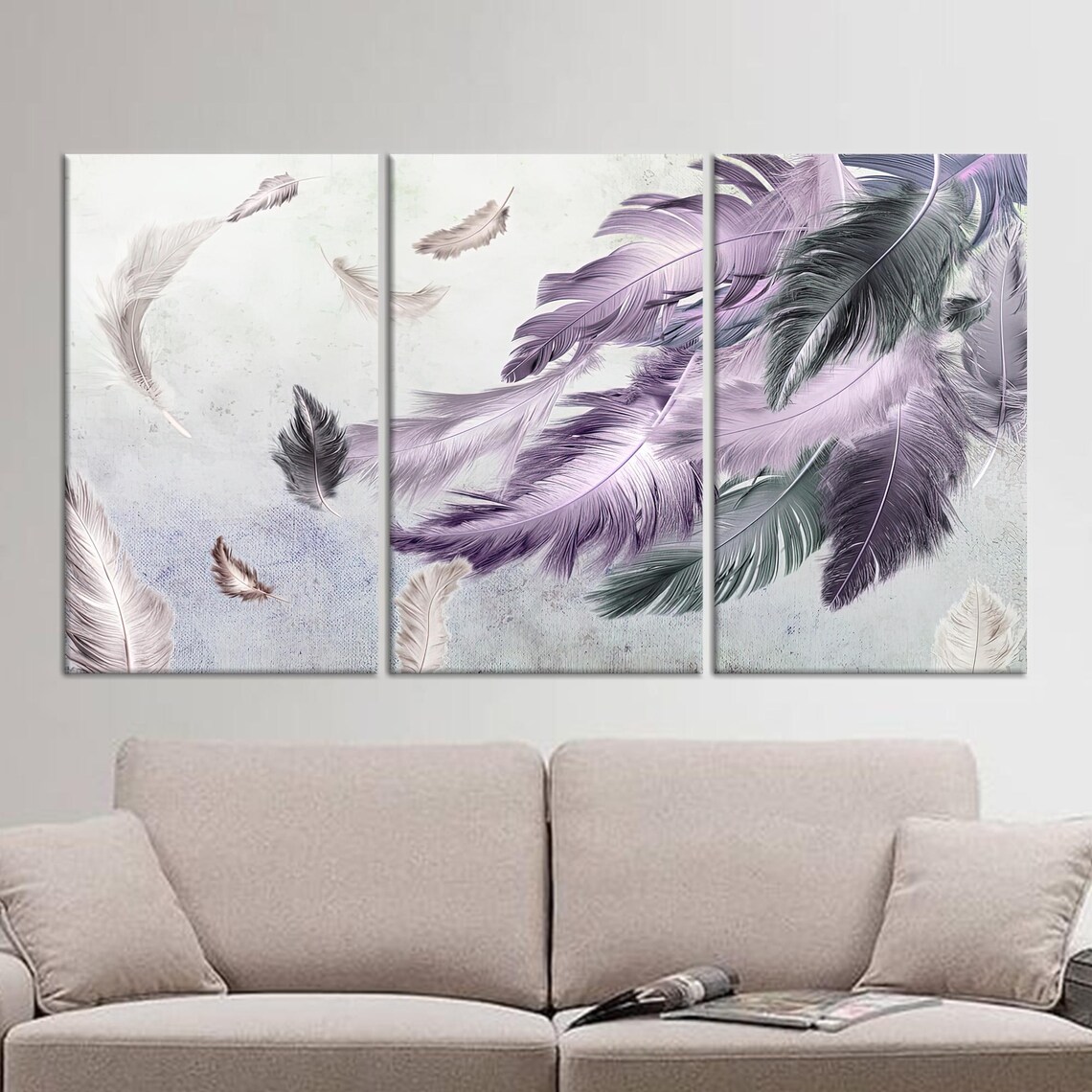 Gift Feather Glass Art, Modern Wall Hanging - Image 3