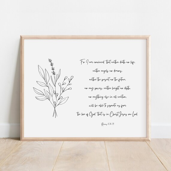 Romans 83839 Nothing Can Separate Us From The Love Of God Bible Verse Wall Art Christian Gift For Women Scripture Print Minimalist