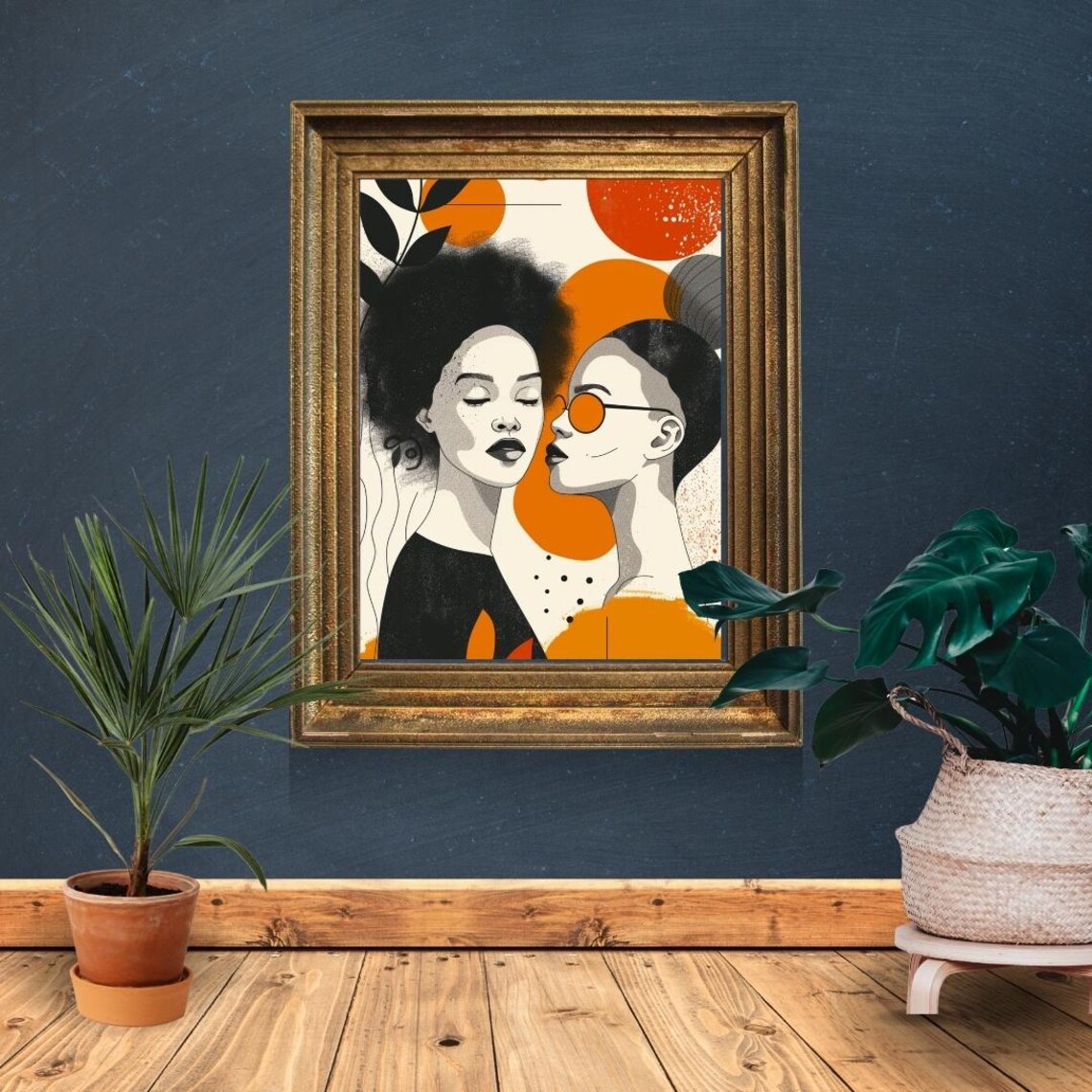 Black Is Beautiful Two Women Abstract Portrait Modern Art Poster