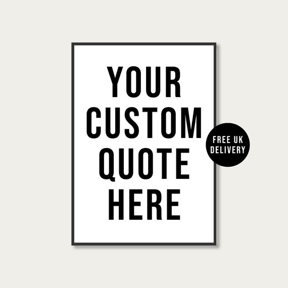 Bold Personalised Typography Quote Wall Art Print