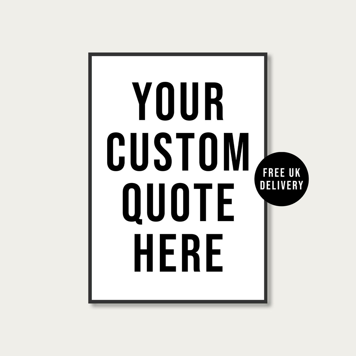 Bold Personalised Typography Quote Wall Art Print