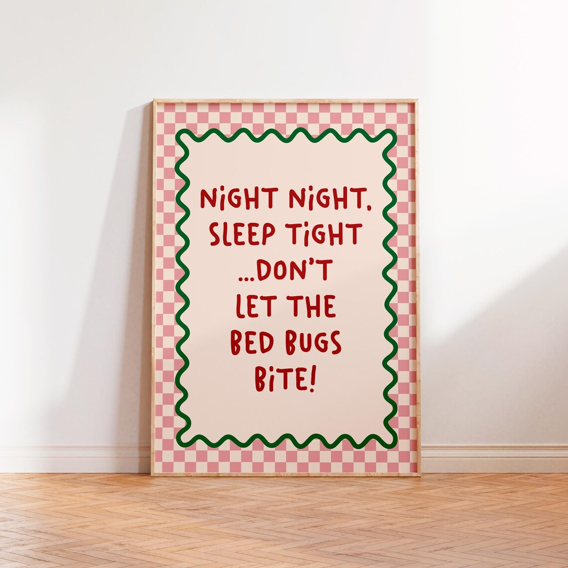 Night Night Sleep Tight Quote, Bedroom Wall Art Print