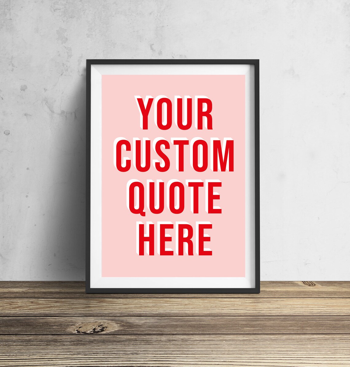 Personalized Typography Quote Art Print, Pink Red - Image 2