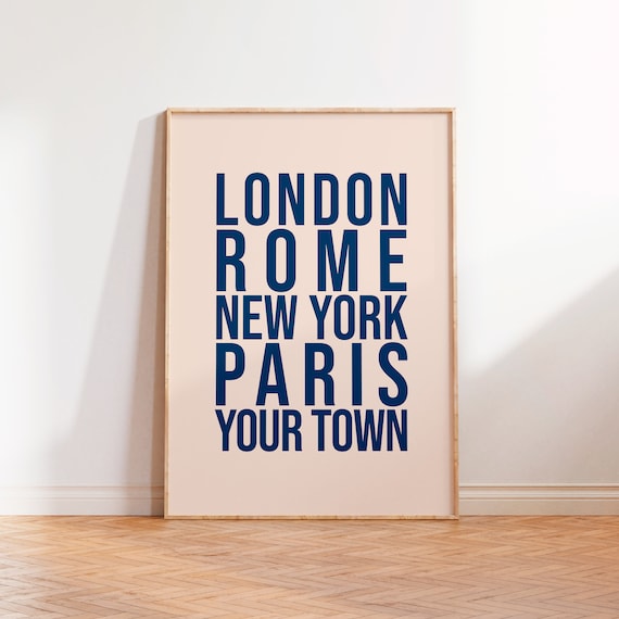 Your Town Personalised Typography Print Bespoke Custom Quote Text Wall Art Unframed A5 A4 A3 Poster Gallery Wall Eco Friendly Print
