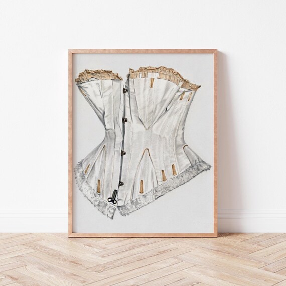 Feminine Vintage Western Corset Wall Art Wild West Decor Rustic Country Style Violets We0015