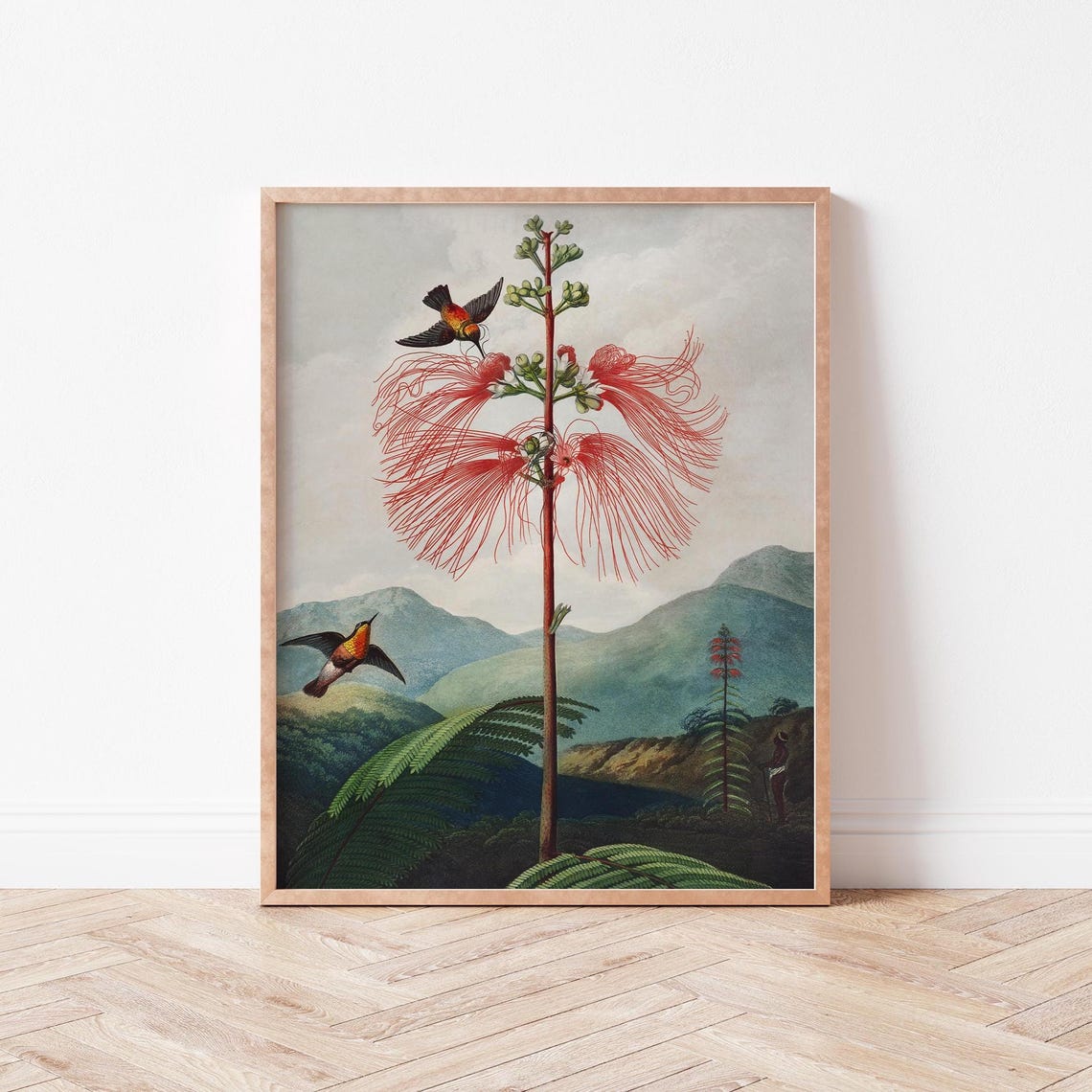 Dark Botanical Flower Wall Art Vintage Painting Decor Floral Illustration Academia Jt0001