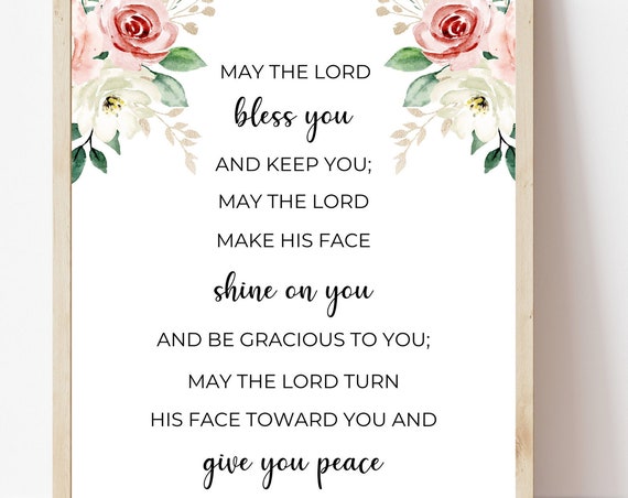 May The Lord Bless You Nursery Bible Verse Print