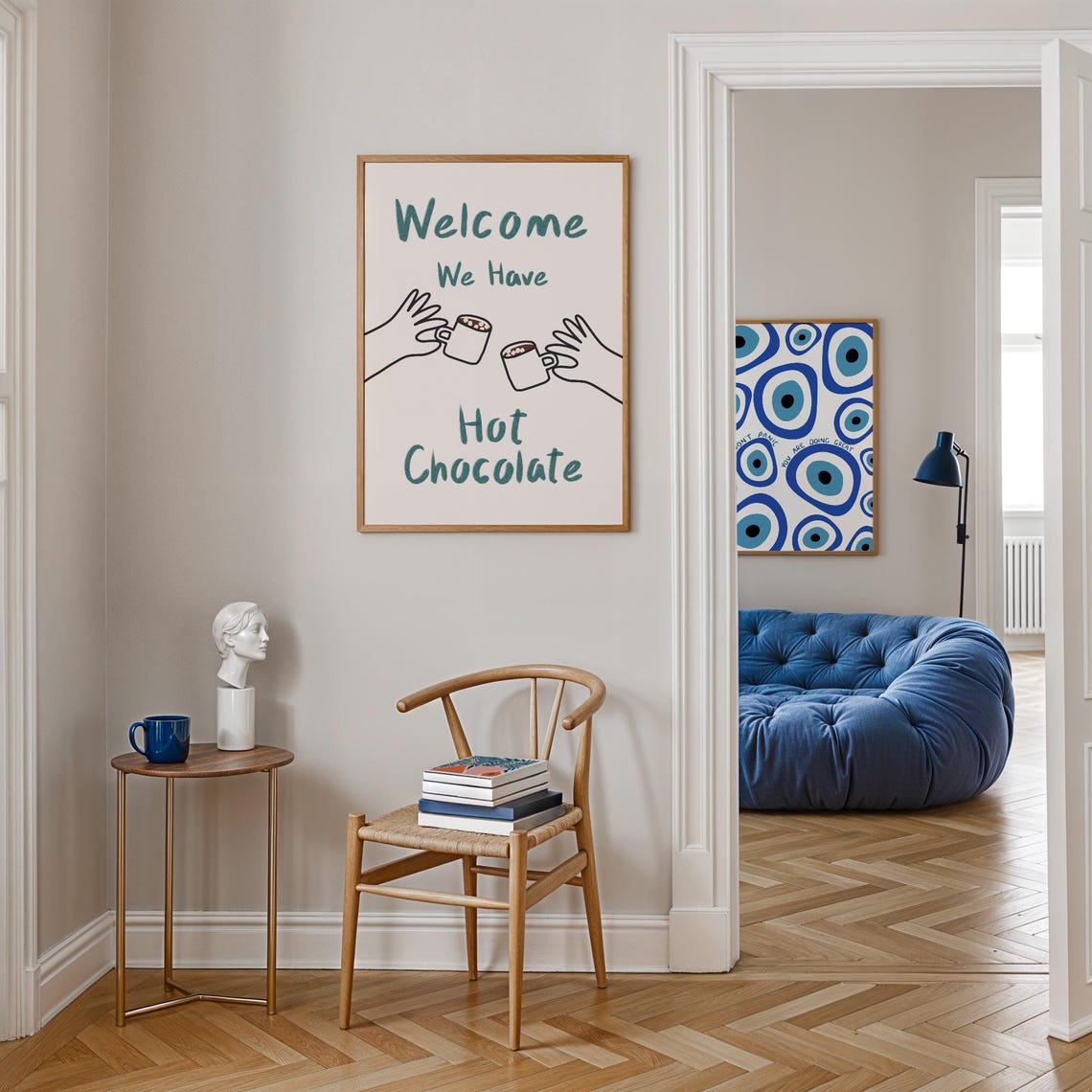 Welcome We Have Hot Chocolate Poster Cosy Winter Kitchen Decor - Image 2