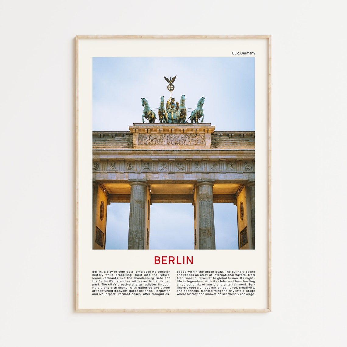 Berlin Brandenburg Gate Quadriga Statue Germany Fine Photo Poster