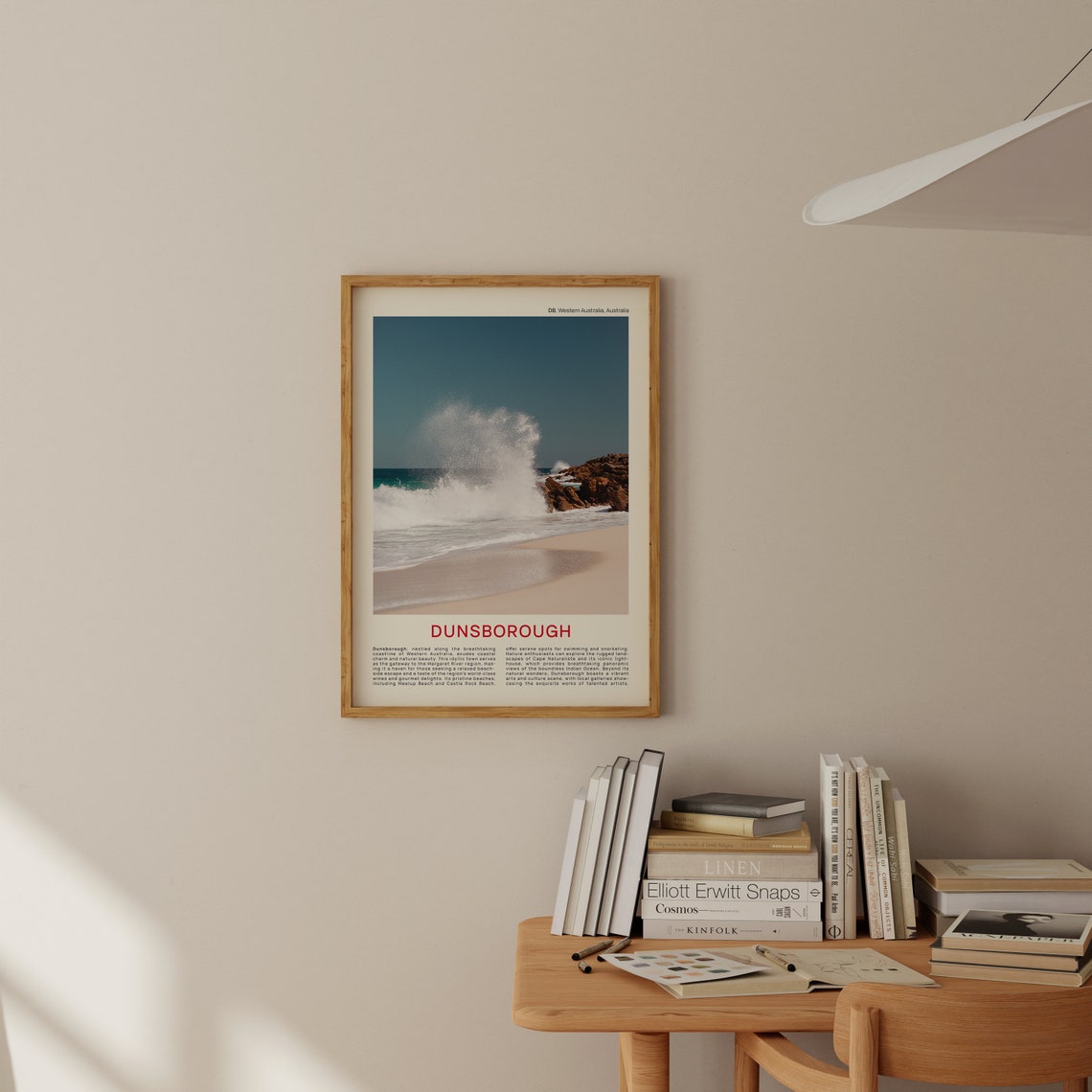 Dunsborough Australia Ocean Waves Crashing Rocks Photo Poster - Image 2