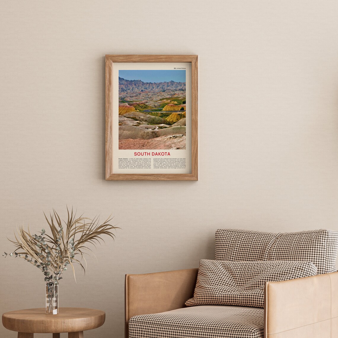 South Dakota Badlands Striped Eroded Canyons Gold Rose Photo Poster - Image 3