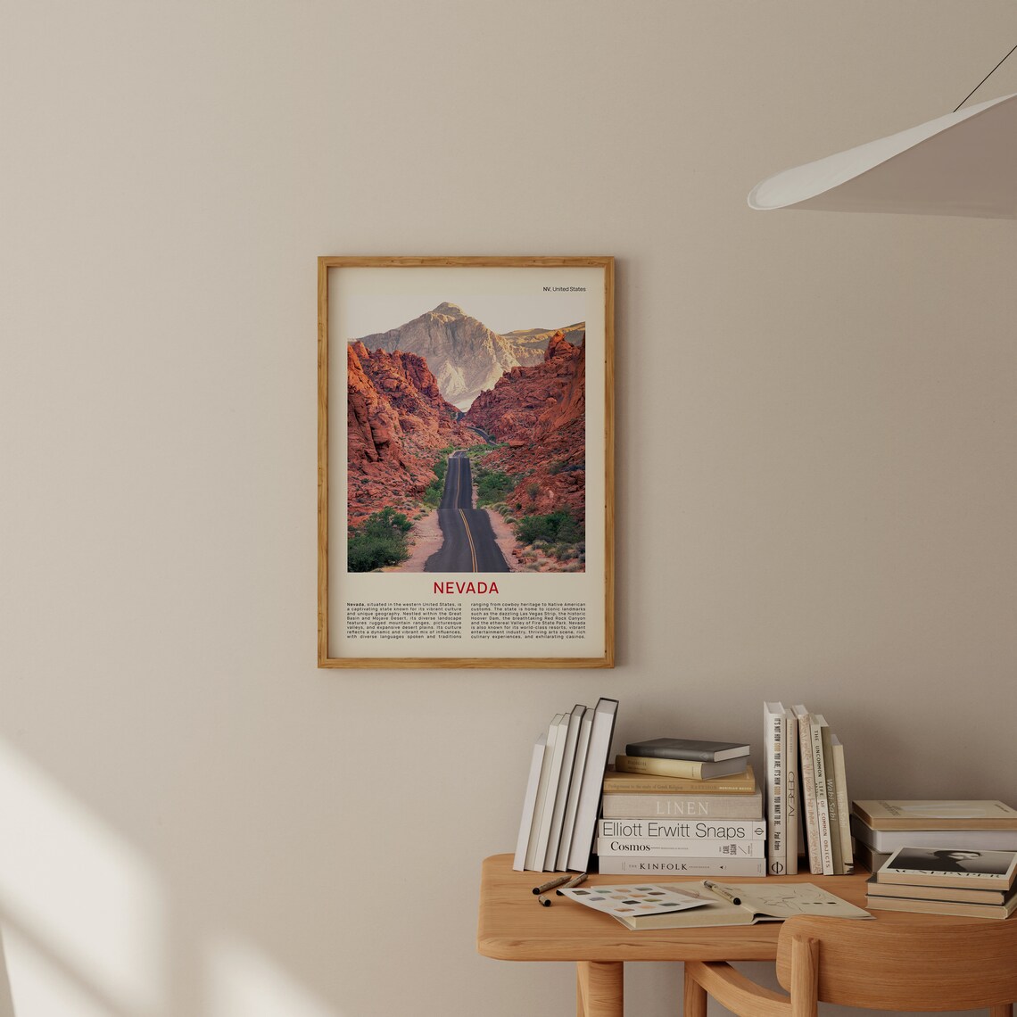 Nevada Red Rock Canyon Desert Highway Scenic Road Trip Poster - Image 2