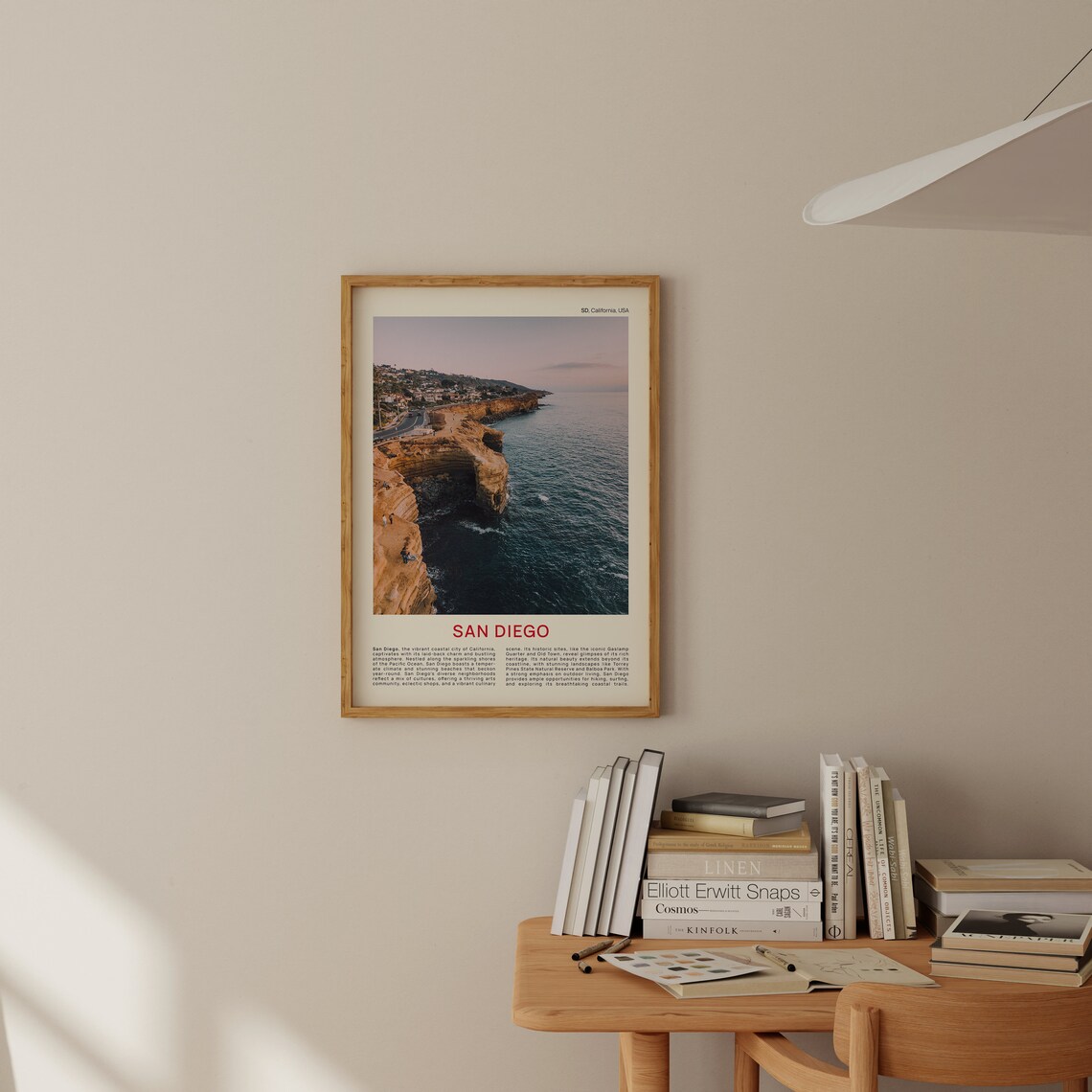 San Diego Sunset Cliffs Aerial Ocean Film Photo Travel Poster - Image 2