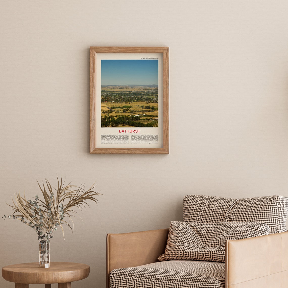 Bathurst Australia Golden Patchwork Valley Distant Hills Photo Poster - Image 3