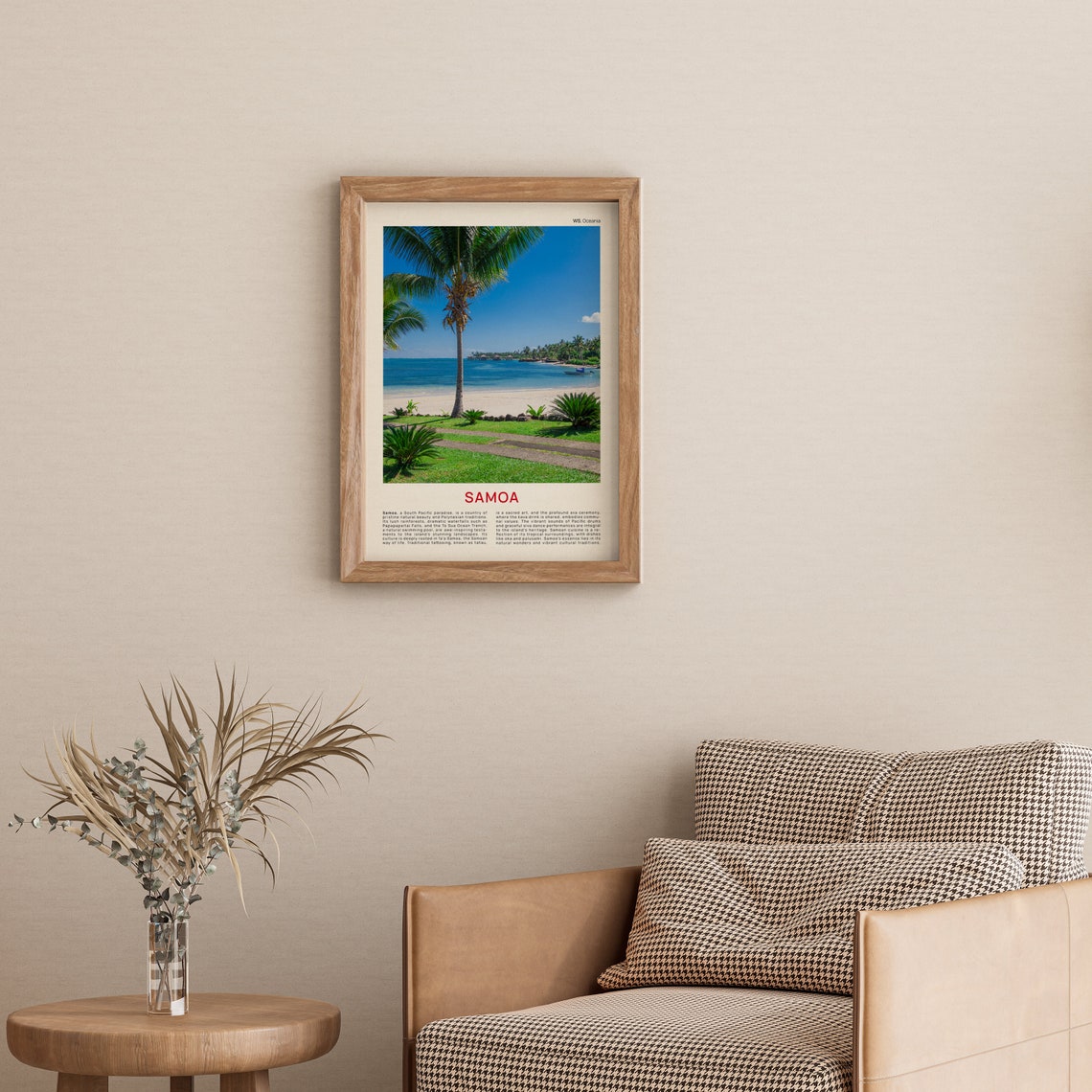 Samoa South Pacific Coconut Palm Beach Lagoon Photo Travel Poster - Image 3