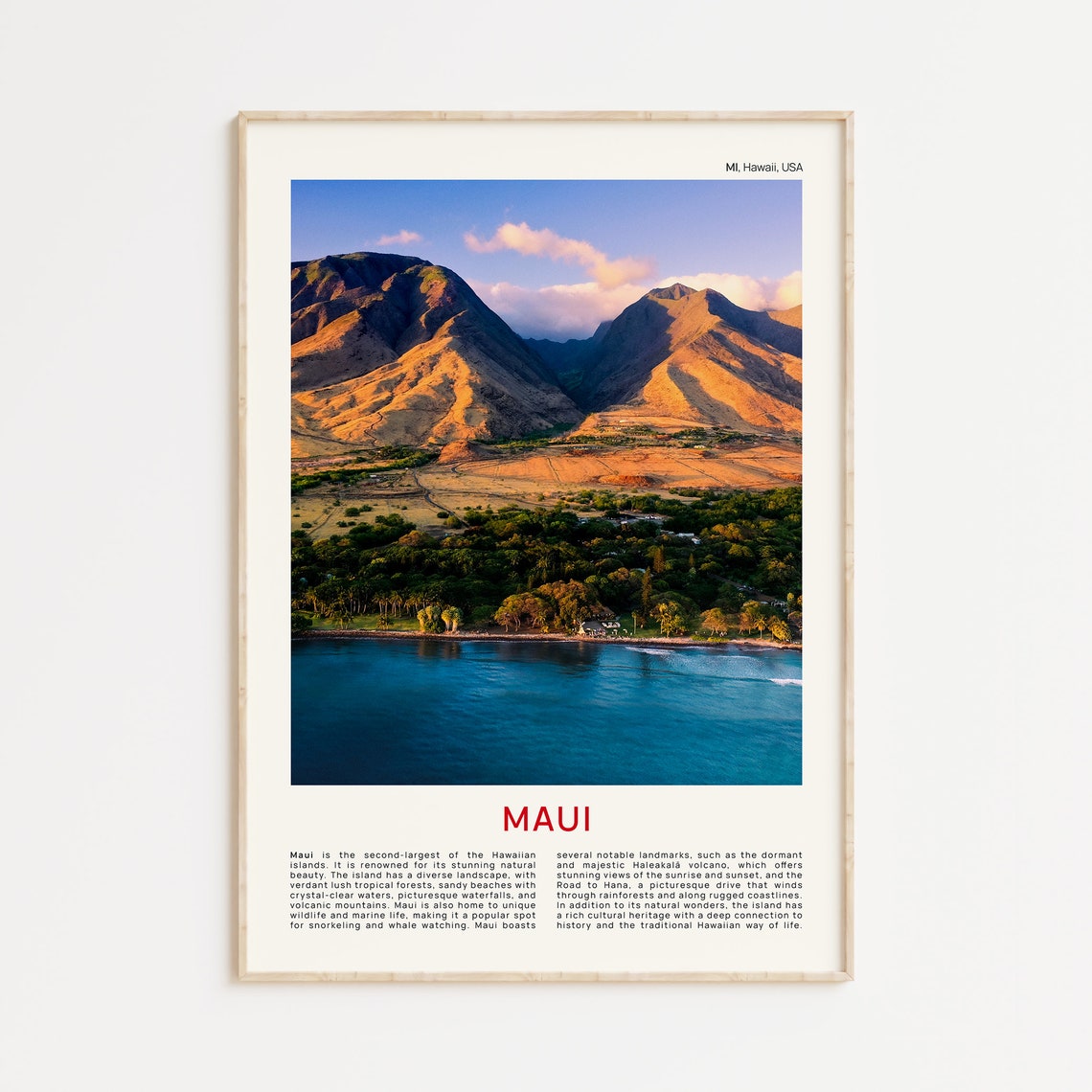 Maui Print Film Photo Maui Wall Art Maui Poster Maui Photo Maui Poster Print Hawaii Wall Decor Hawaii Poster Print Usa Poster Print