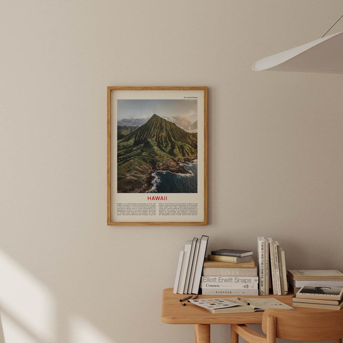 Hawaii Lush Green Volcanic Ridge Plunging To Ocean Coast Travel Poster - Image 2