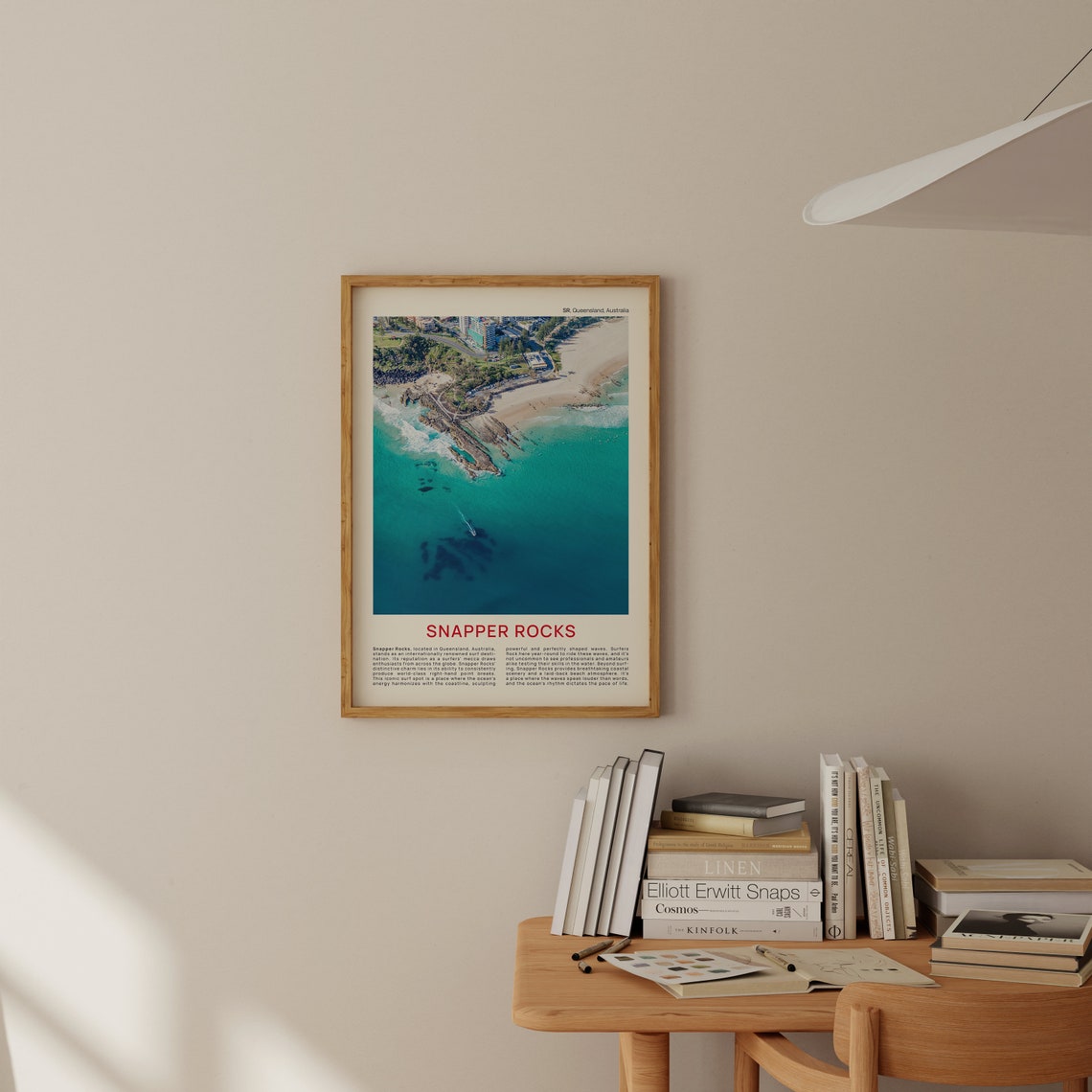 Snapper Rocks Surf Coast Turquoise Aerial Beach Scene Film Poster - Image 2